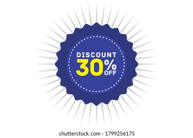 30 percent discount blue color,sticker sale, tage shop