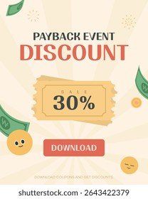 Evento de devolución de 30% de descuento
