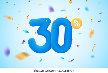 30 percent discount vector illustration 3d mega loyalty. 30 percent bonus marketing discount