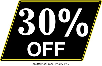 30 percent off black banner for promotions and offers