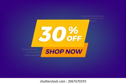 30 percent off discount. blue bunner floating ballon for promotion and sale offers vector