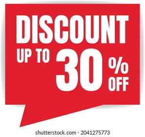 30 Percent Off, Discount Sign Banner or Poster. Special offer price signs