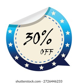 30 Percent Off Message Sticker Sale Badge
