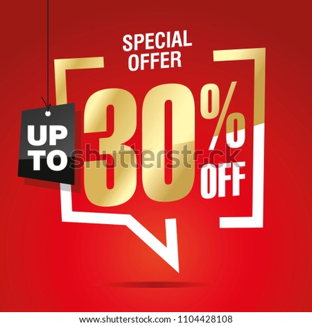 30 percent off sale isolated gold red sticker icon