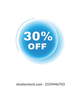 30 percent off, speech bubble modern circle design. Banner or announcement template. vector sign isolated.