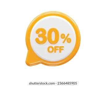 30 percent off text effect 3d rendering illustration