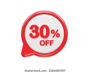 30 percent off text effect 3d rendering illustration