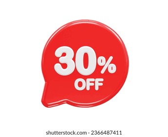 30 percent off text effect 3d rendering illustration