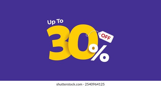 30%  Percent OFF Vector Illustration,  , Save offer, off sale banner isolated, Offer Banner Design, Discount banner, Special Offer poster design,  price tag 