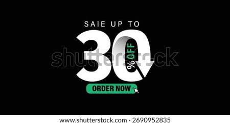 30%  Percent OFF Vector Illustration,  , Save offer, off sale banner isolated, Offer Banner Design, Discount banner, Special Offer poster design,  price tag 