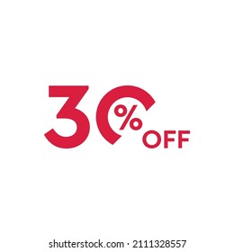 30 percent off vector text design