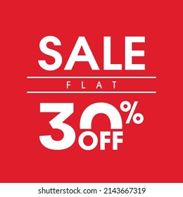 30 percent price off icon, label or tag. Sale banner. RED discount badge or Discount offer price sign. Vector illustration
