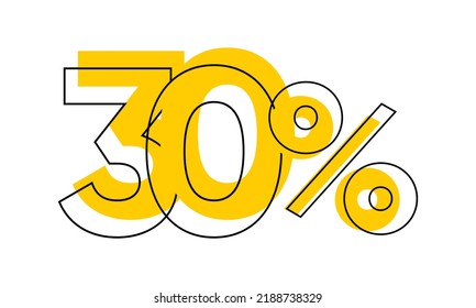 30 percent sale vector, thirty percent typography vector illustration