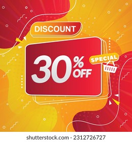 30 percent super sale on red and yellow background