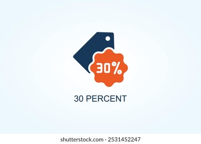Symbolabbildung mit 30 % Vektorgrafik oder Logo-Zeichen