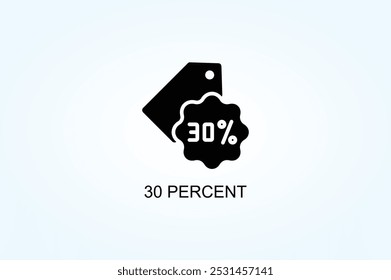 Symbolabbildung mit 30 % Vektorgrafik oder Logo-Zeichen