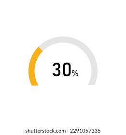 30 percent,semicircle shape percentage diagram symbol,transparent background.