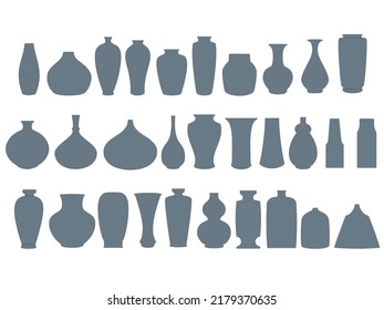 30 pieces plain vase vector illustration.