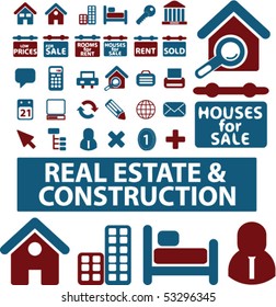 30 señales inmobiliarias y de construcción. vector