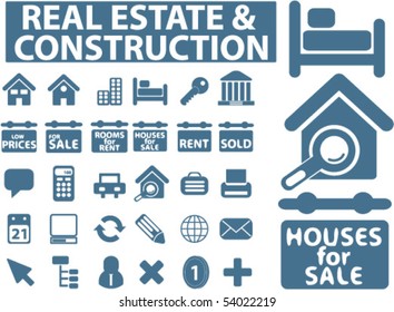 30 real esate & construction signs. vector