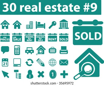 30 real estate icons. vector