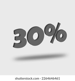 30% realistic icon discont vector illustration