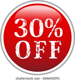 30% Red discount button