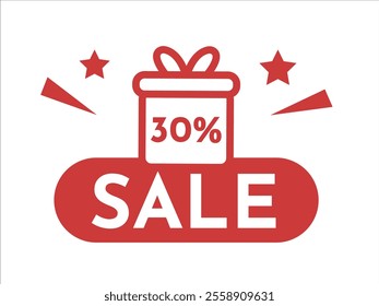 30% sale icon with gift icon on red background
Sale frame with white background gift
Discounts, sales, promotions
