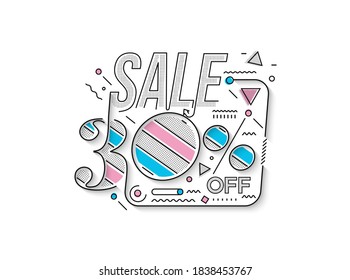 30% sale special offer. end of season special offer banner. vector illustration.
