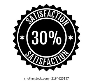 30% Satisfaction Sign Vector transparent background