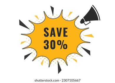 30% Ahorro del descuento Voz Bubble, Banner Label 30% Ahorro 