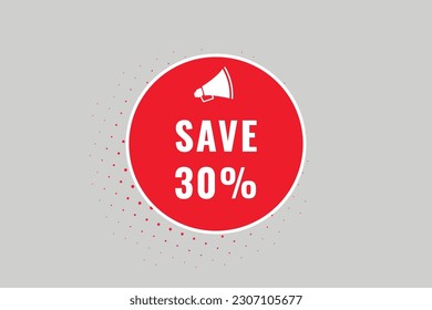 30% Ahorro del descuento Voz Bubble, Banner Label 30% Ahorro 