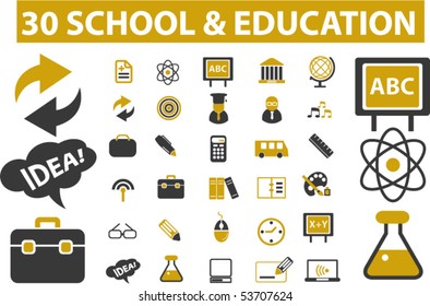 30 school & education signs. vector