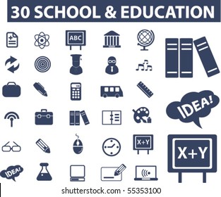 30 school & education signs. vector