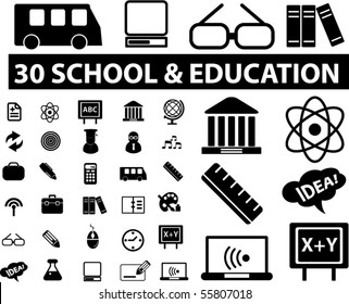 30 school & education signs. vector