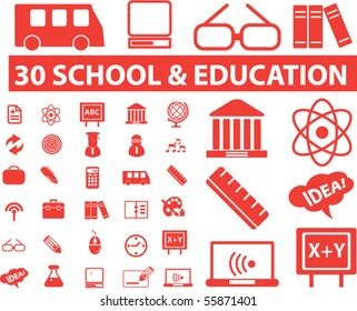 30 school & education signs. vector