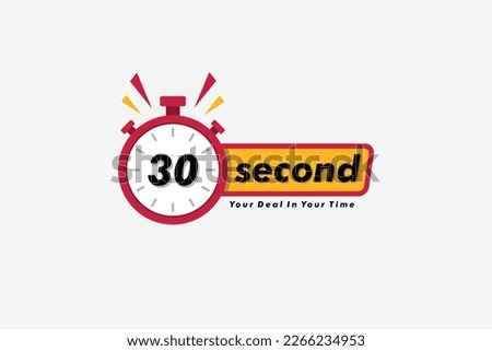 30 second clock arrow. symbol work time, vector icon Illustration