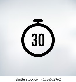 30 seconds Countdown Timer icon set. time interval icons. Stopwatch and time measurement. Stock Vector illustration isolated on white background.