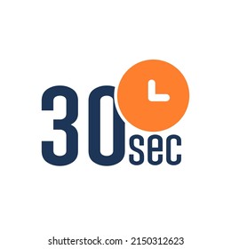 30 Seconds Countdown Timer Icon Set. Time Interval Icons. Stopwatch And Time Measurement. Stock Vector Illustration Isolated On White Background.
