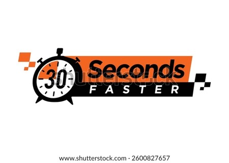 30 Seconds faster vector, illustration of time speed