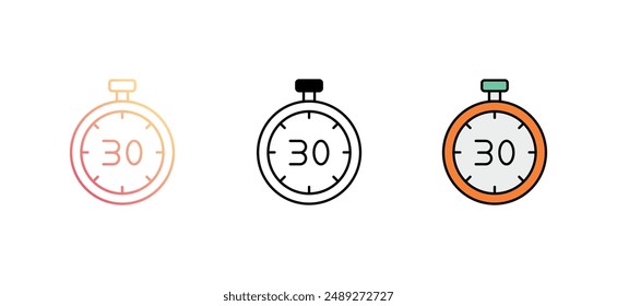 30 Seconds icon design with white background stock illustration