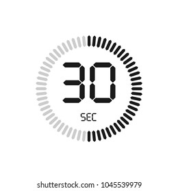 The 30 seconds, stopwatch vector icon, digital timer. clock and watch, timer, countdown symbol.