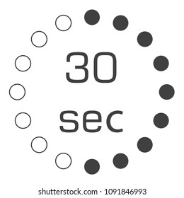 The 30 seconds, stopwatch vector icon, digital timer. clock and watch, timer, countdown symbol.