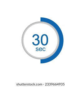 reloj de cronómetro de 30 segundos. cronómetro de parada digital de la cuenta atrás del icono de cronómetro de cronómetro de parada de 30 segundos.