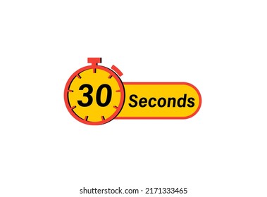 30 Seconds Timers Clocks, Timer 30 Sec Icon, Countdown Icon. Time Measure. Chronometer Icon Isolated On White Background
