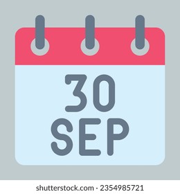 30 September Vector Calendar. Vector Calendar.

