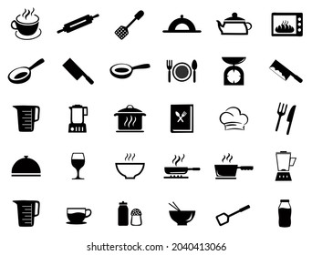 30 set Cooking icons collection. kitchen icon symbol vector
