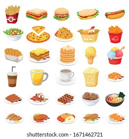 30 set food and drink illustration design