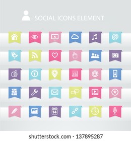 30 social icons element