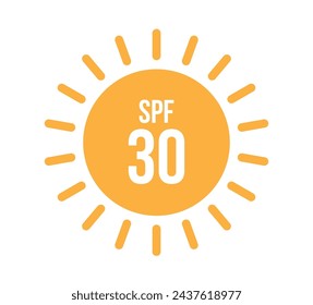 30 SPF vector. Skin protector and UV ray blocker. Comestico and sunburn protective cream